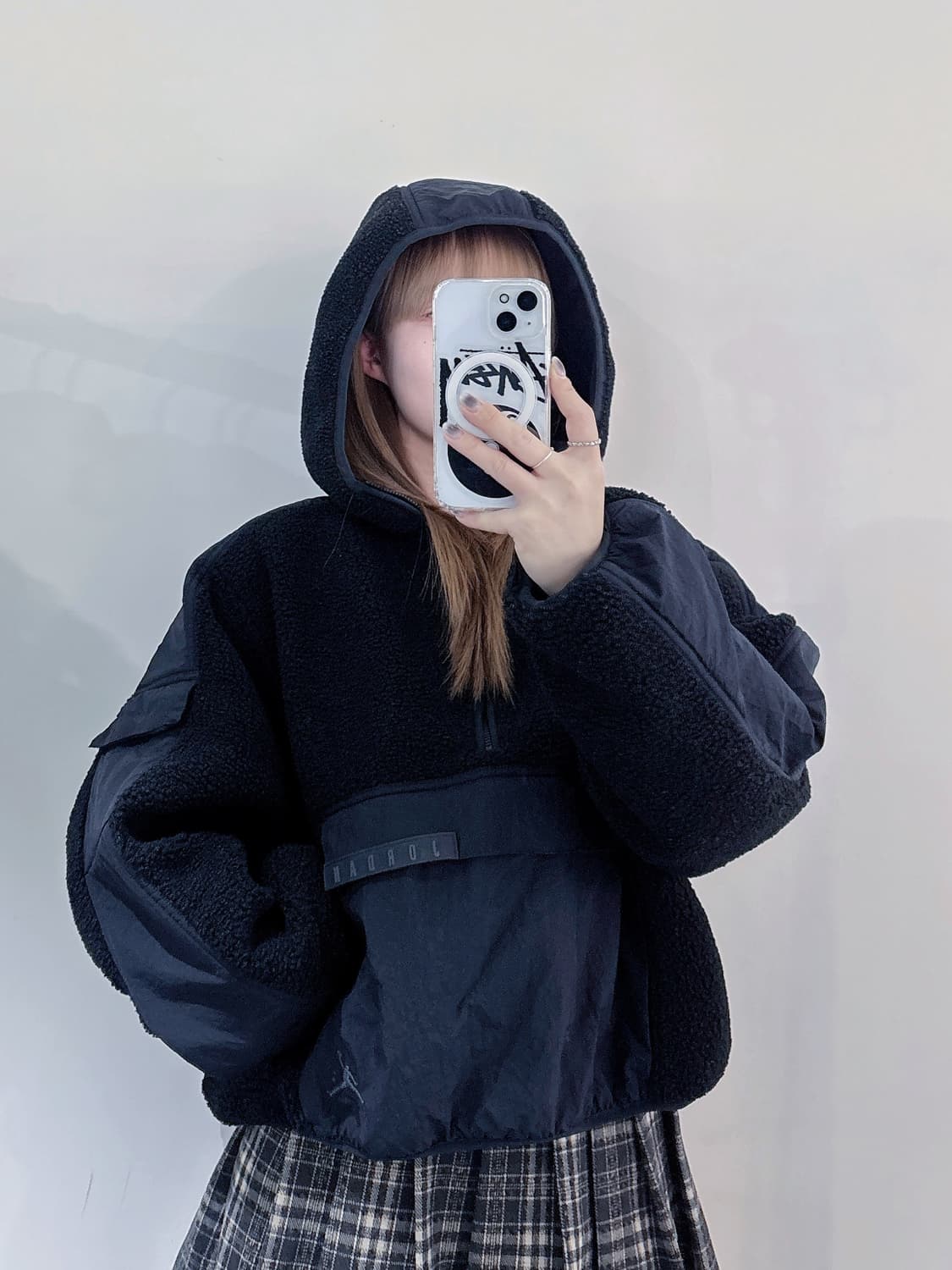 에어조던 블랙 후리스 반집업 상품이미지3