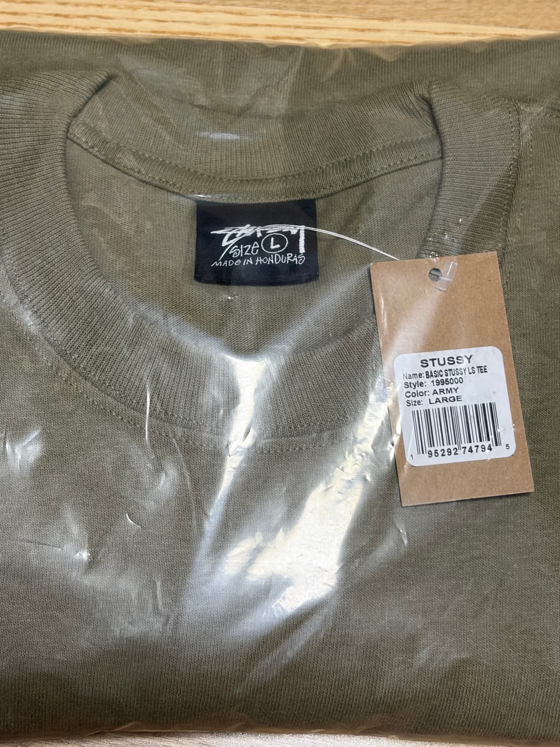 스투시 베이직 롱슬리브 아미 L(새상품) 상품이미지1