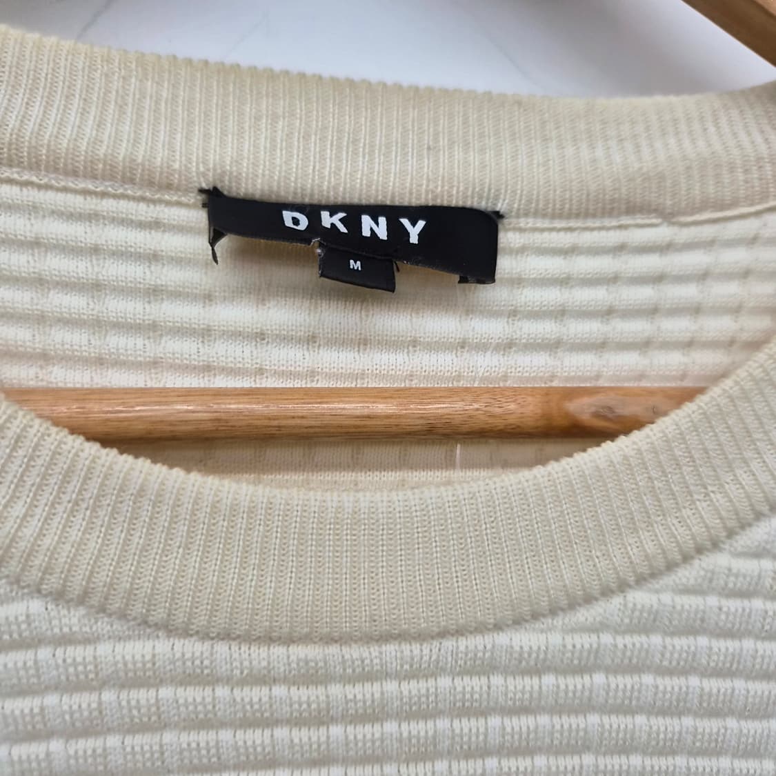 DKNY 아이보리 골지 니트 여성 M 상품이미지2