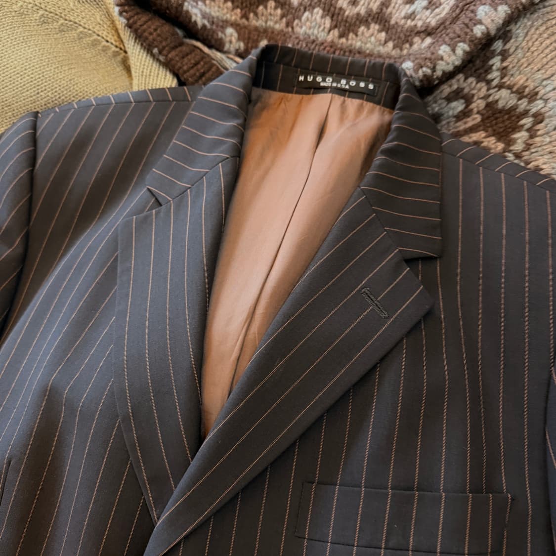 90S 휴고보스 USA 아인슈타인/시그니처 스트라이프 3버튼 블레이저 상품이미지3