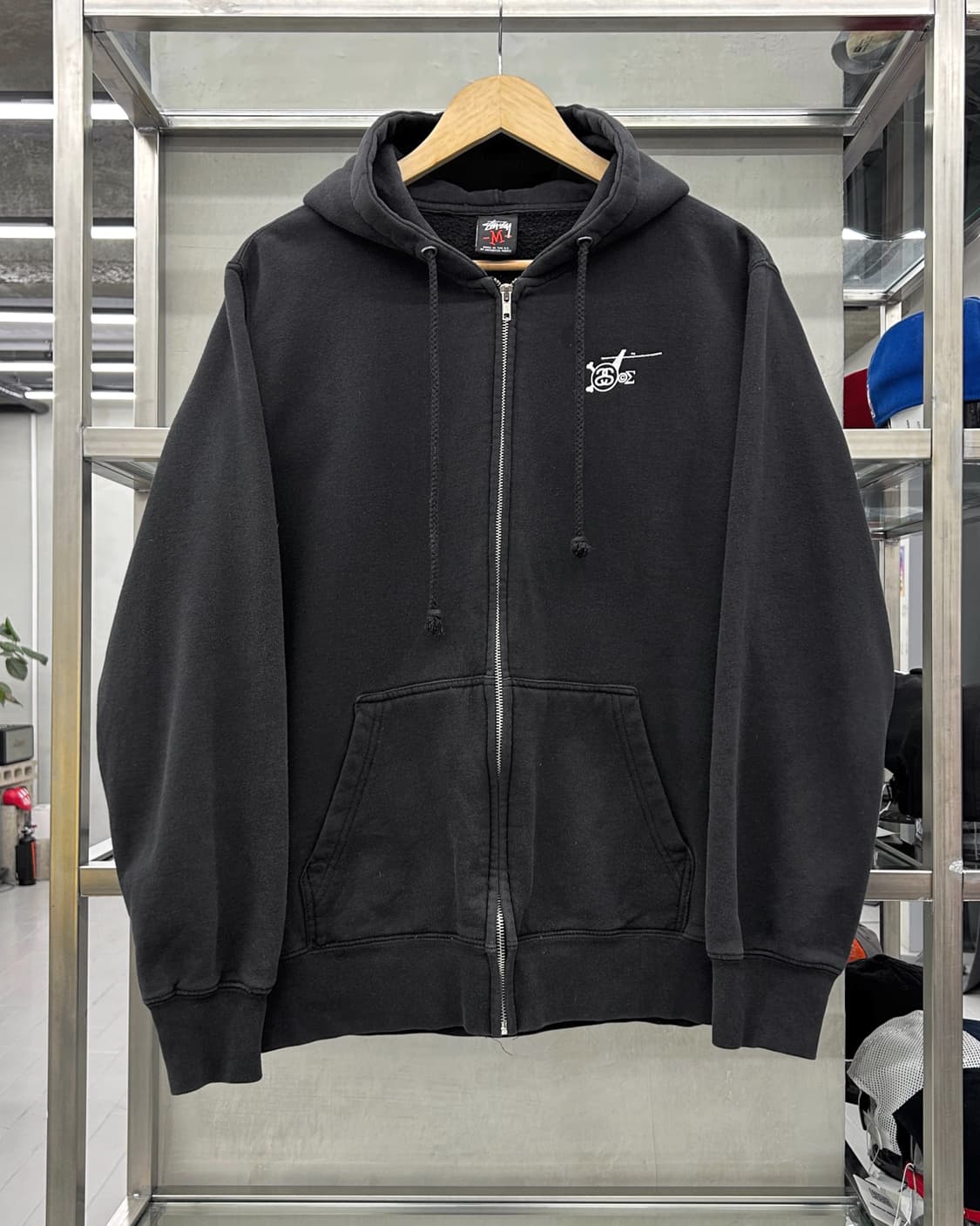 스투시 X 카파 시그마 00s  크라운 스웻 후드집업 블랙  상품이미지1