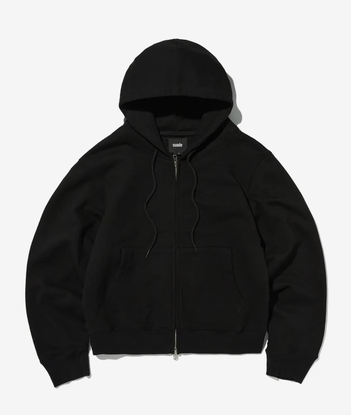 스웨이드 BASIC HOOD ZIP UP [BLACK] 상품이미지1