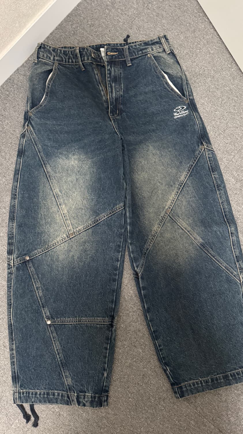 [S] 트래블 밀 데님 리벳 벌룬 팬츠 상품이미지2