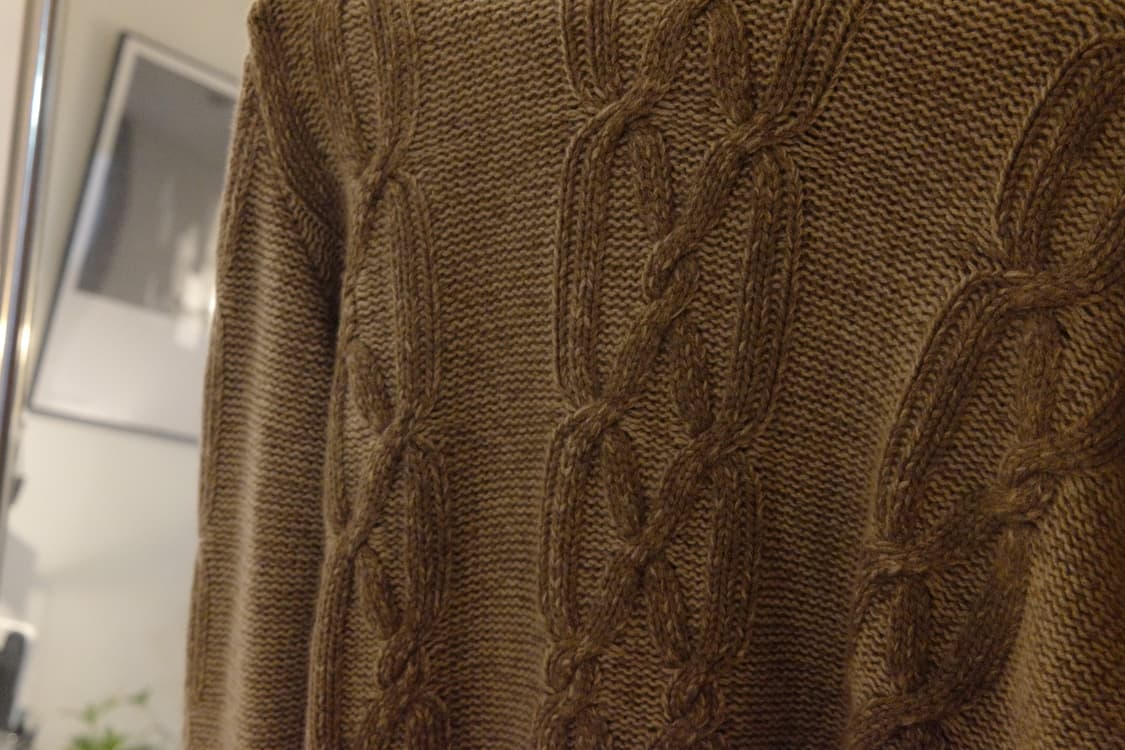 로로피아나 캐시미어 케이블 니트 브라운 54 상품이미지4