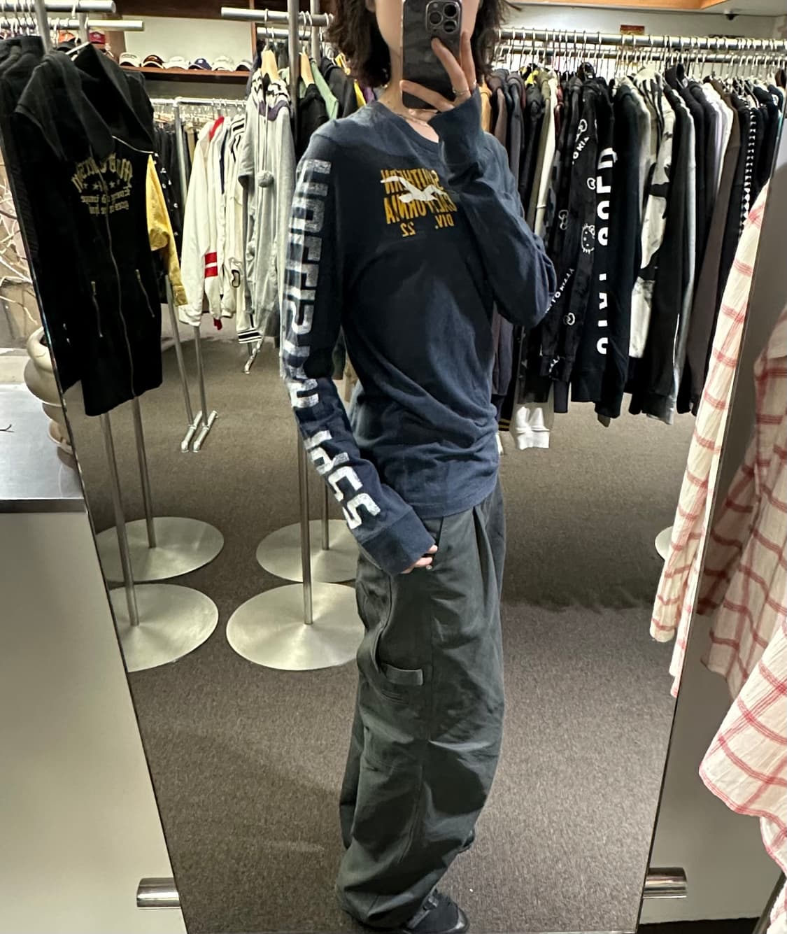 S)홀리스터 빈티지 네이비 그래픽 롱슬리브 상품이미지2