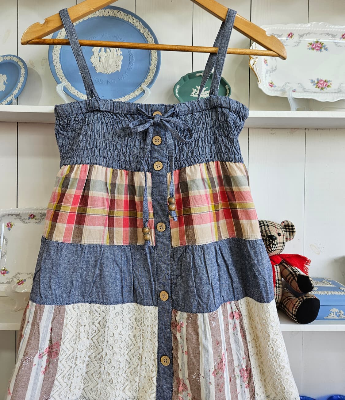 패치워크 원피스 빈티지 스타일 상품이미지3