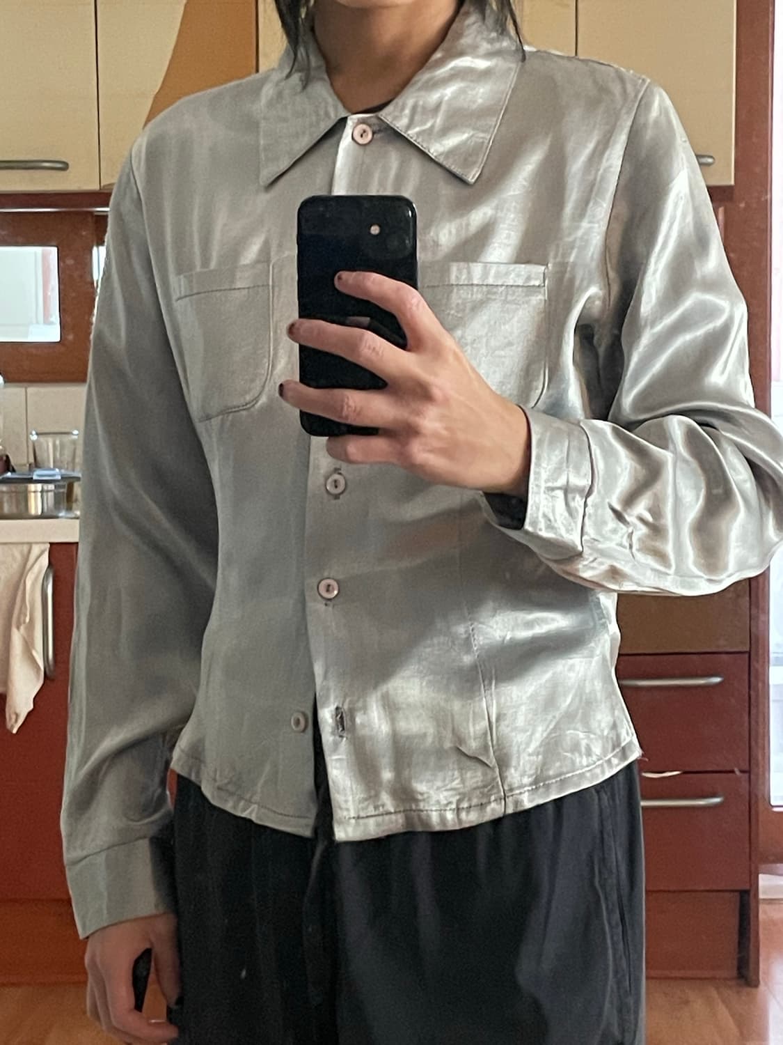 빈티지 실버 블라우스 상품이미지5