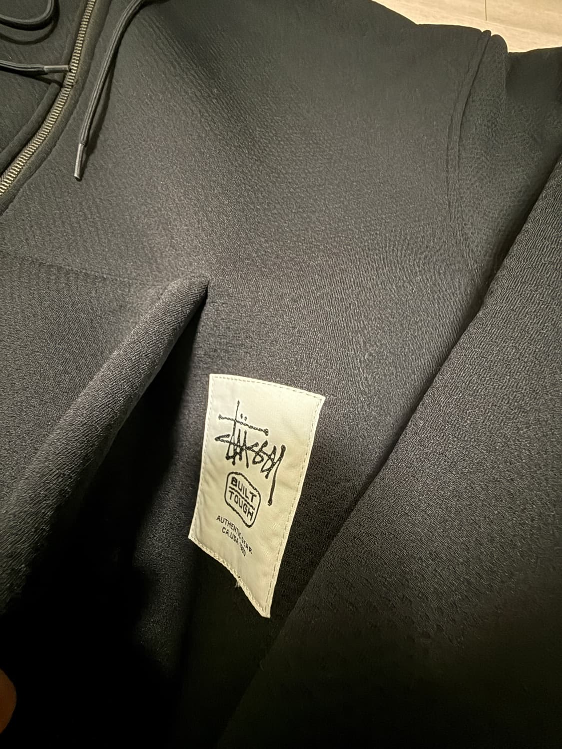 Stussy 패치 니트 후드집업 블랙 상품이미지2