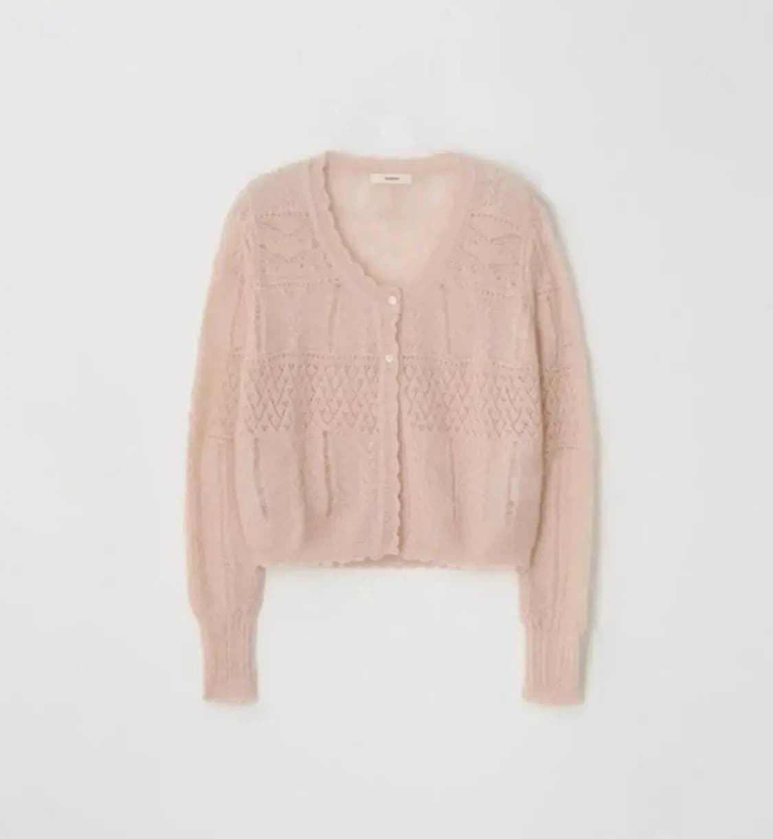 윤슬샵 쥴리 알파카 가디건+나시 세트 (핑크베이지) 상품이미지1