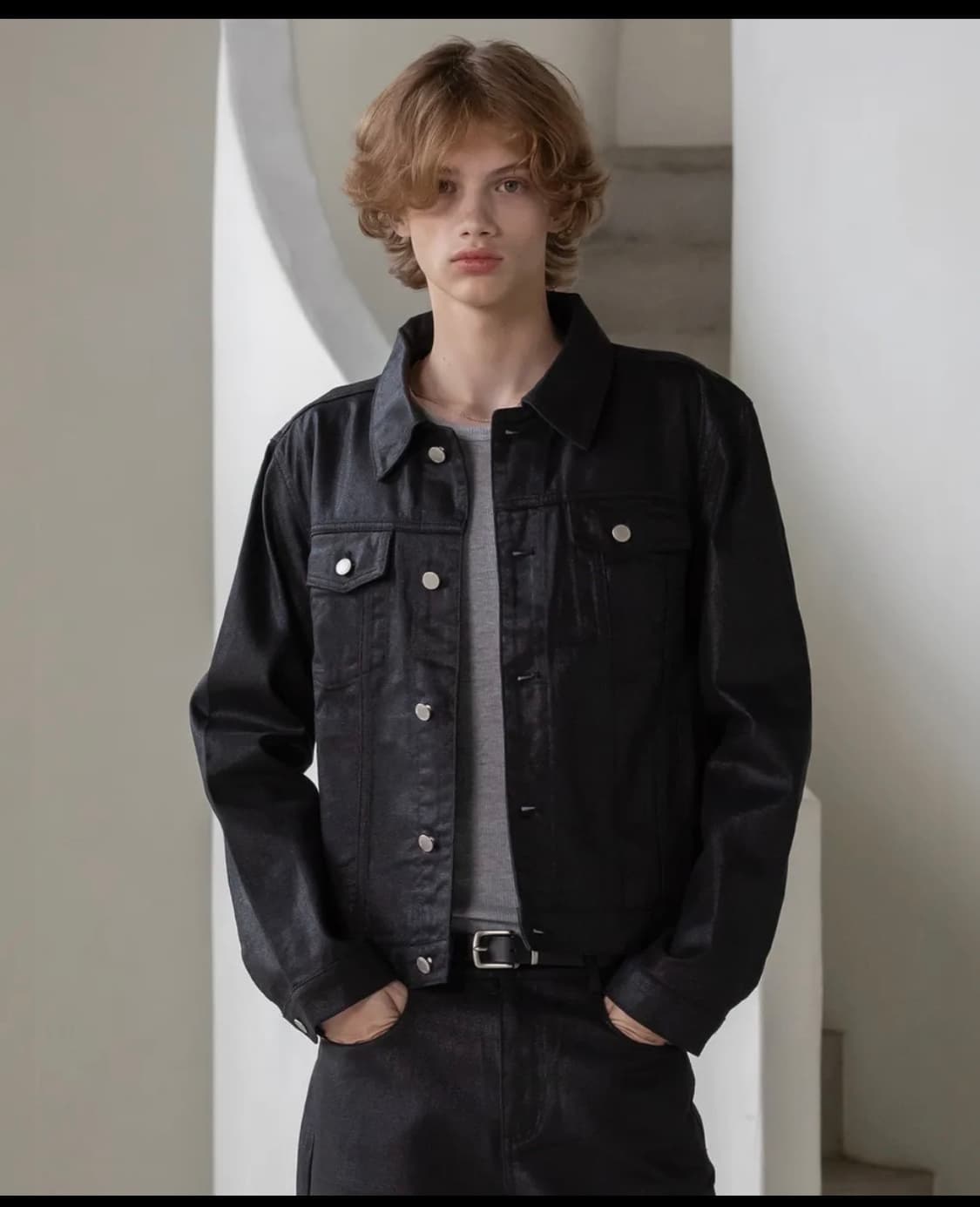 데꼬로소 코팅 데님 트러커자켓 상품이미지1