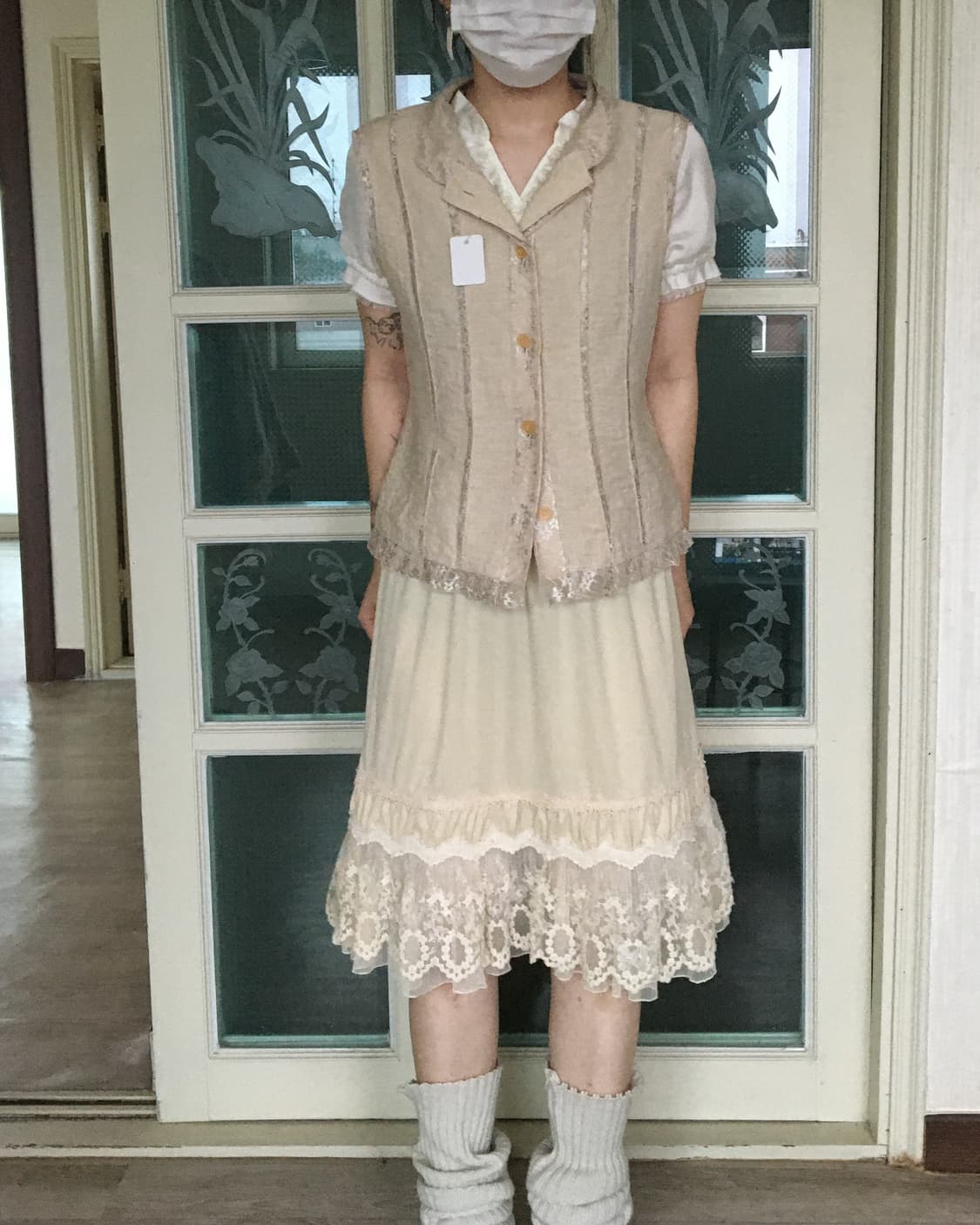 Lace layer vest 상품이미지1