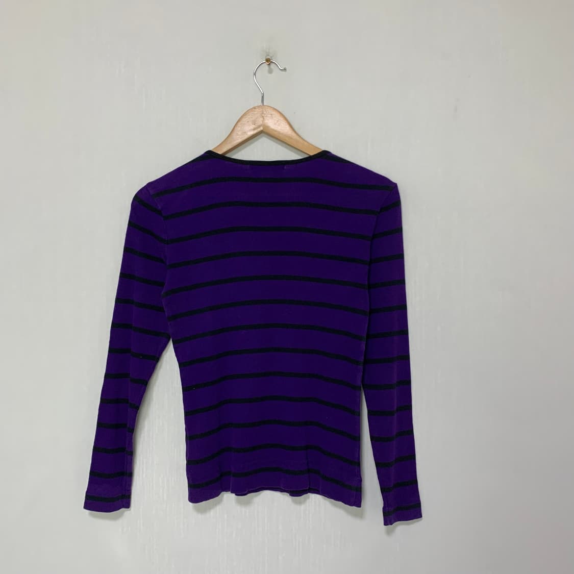 로렌 랄프로렌 지퍼 디테일 스트라이프 펑크 니트 퍼플 여성 S 상품이미지6
