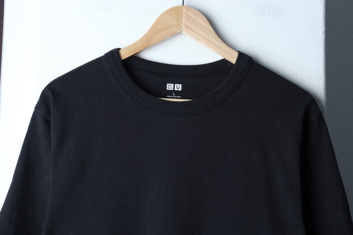(L-XL) 유니클로 반팔 티셔츠 U라인 무지 블랙-H32134 상품이미지3