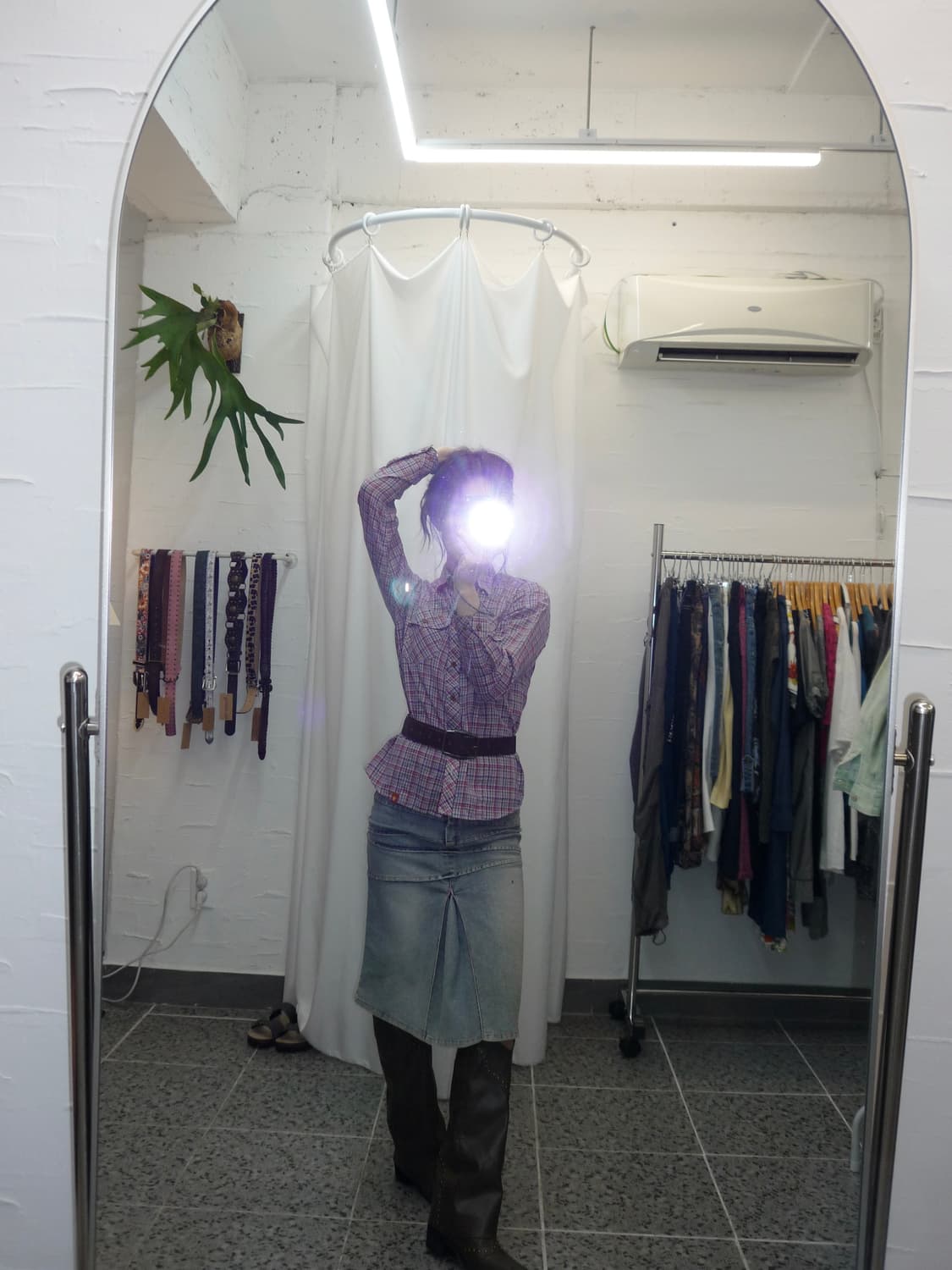 One pleats denim midi skirt 상품이미지3
