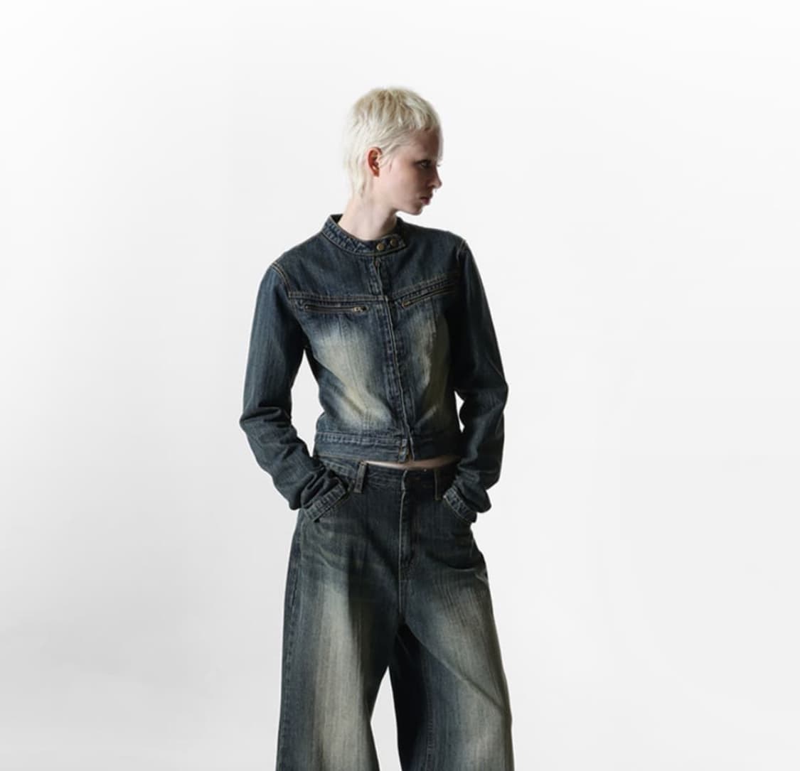 블랙업 디뮤어 데님 자켓 S 상품이미지2