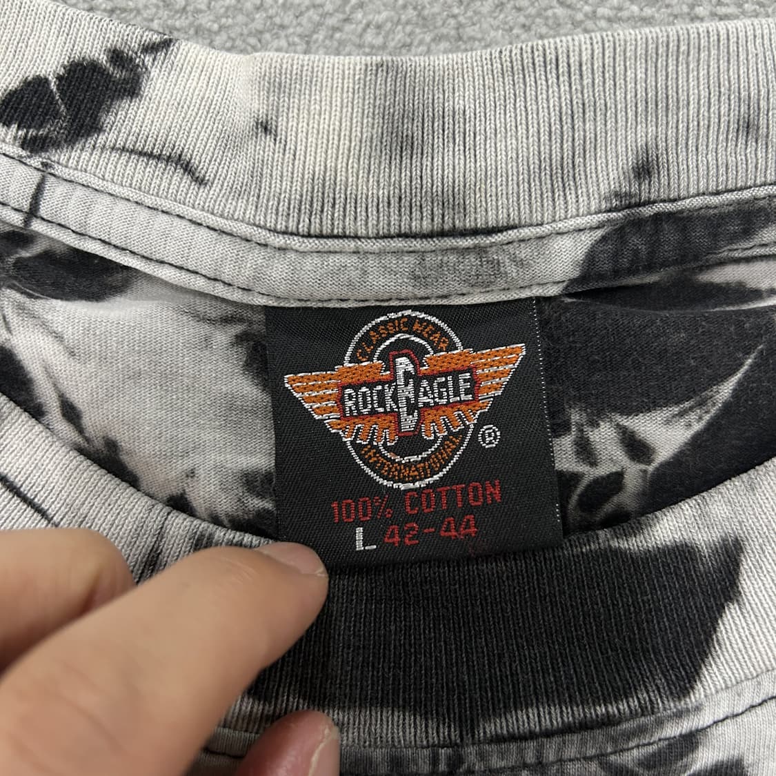 독수리 오토바이 프린팅 반팔 티셔츠 블랙 L 상품이미지2