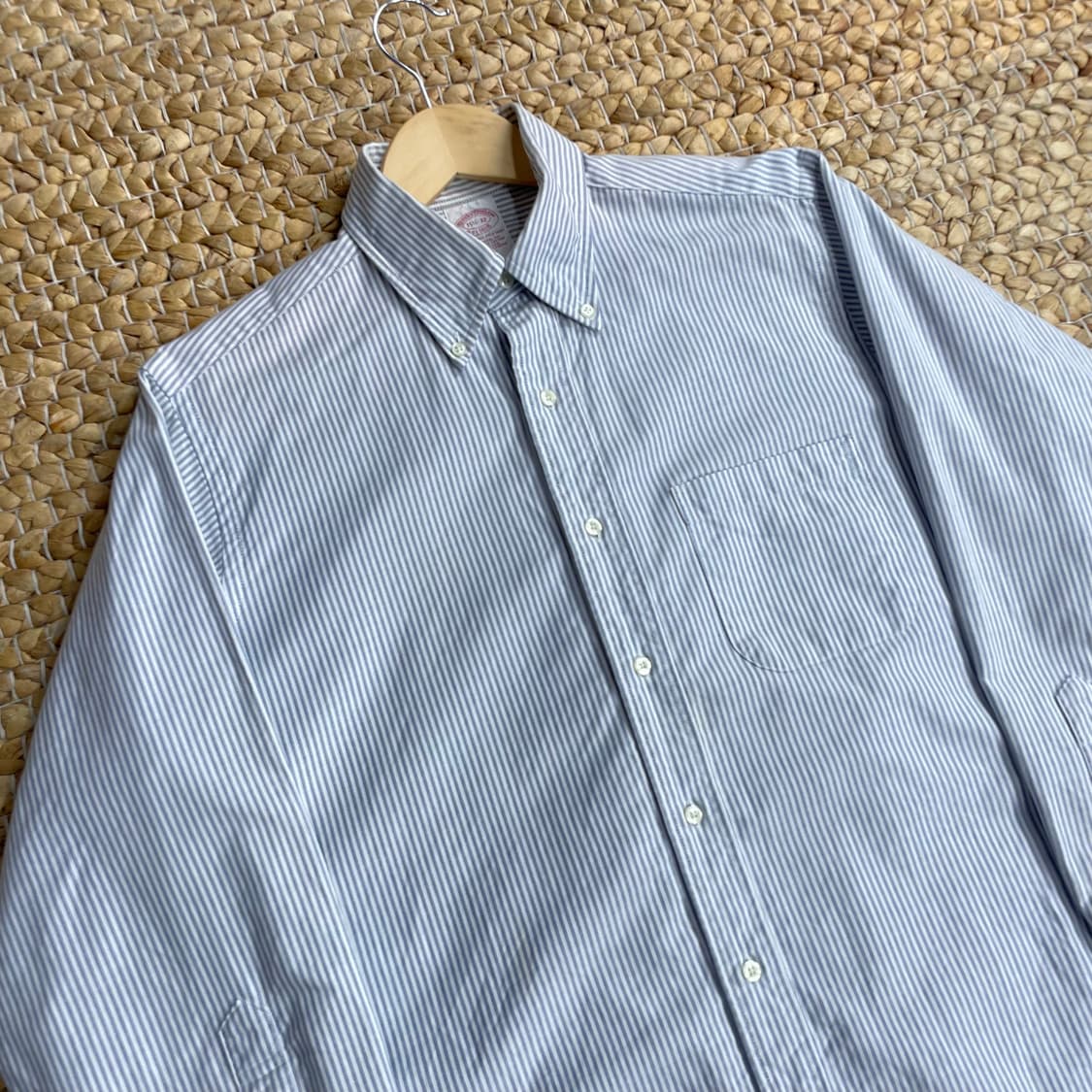 90s USA 브룩스브라더스 옥스퍼드 스트라이프 셔츠 상품이미지5