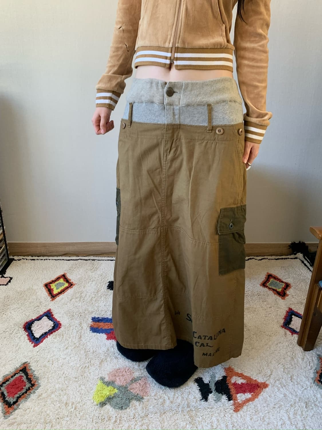 cotton work maxi skirt 상품이미지3