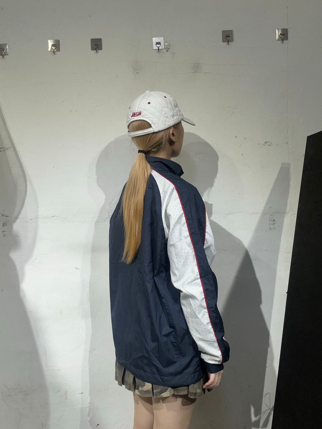 00s 나이키 네이비 사이드 라인 화이트 배색 오버핏 자켓 S 상품이미지3