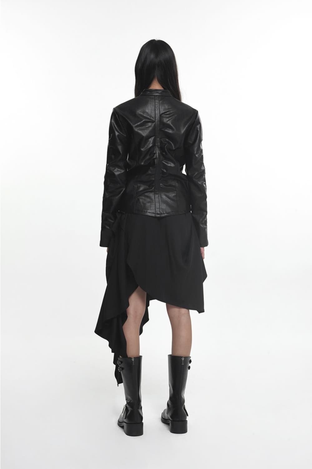 NACHE SHIRRING LEATHER JACKET 나체 셔링 레더자켓 상품이미지3