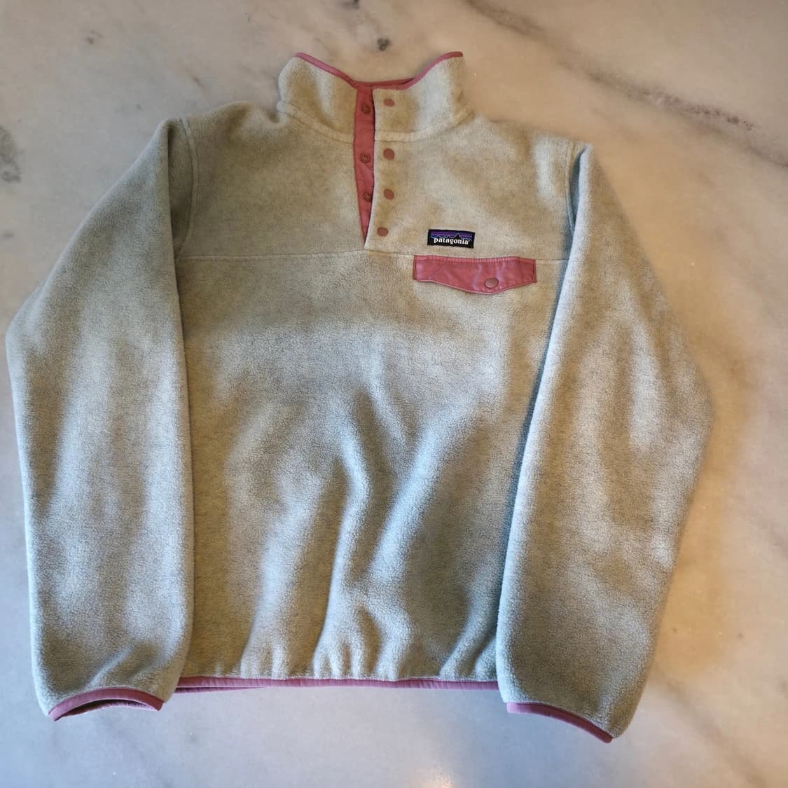 10s 파타고니아 신칠라 스냅-T 오프화이트 핑크 상품이미지1