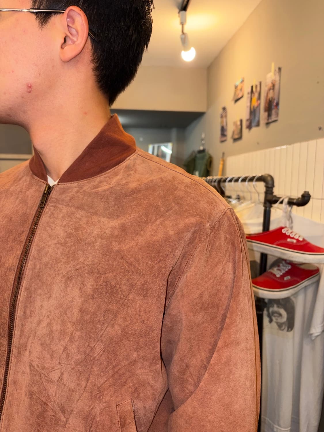 90’s Japanese pig-leather faded bomber  상품이미지5