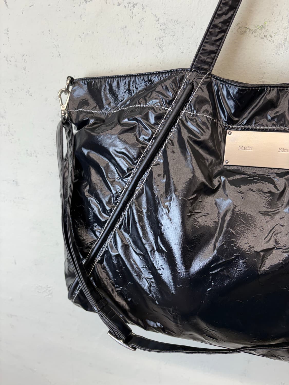 마뗑킴 빅 코팅 토트백 블랙 상품이미지6