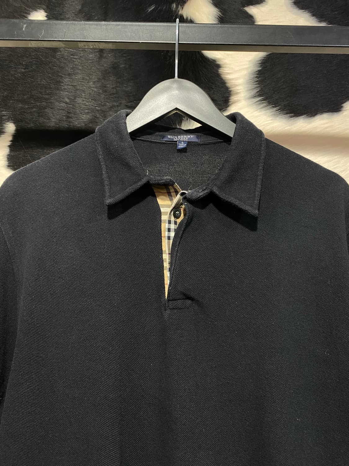 Burberry 칼라 체크배색 반팔 티셔츠 상품이미지3