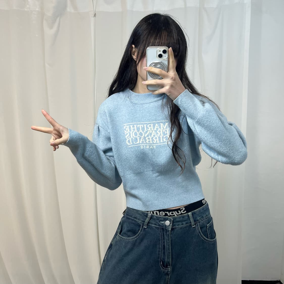 Marithe Francois Girrbaud Sky Crop Knit  상품이미지2