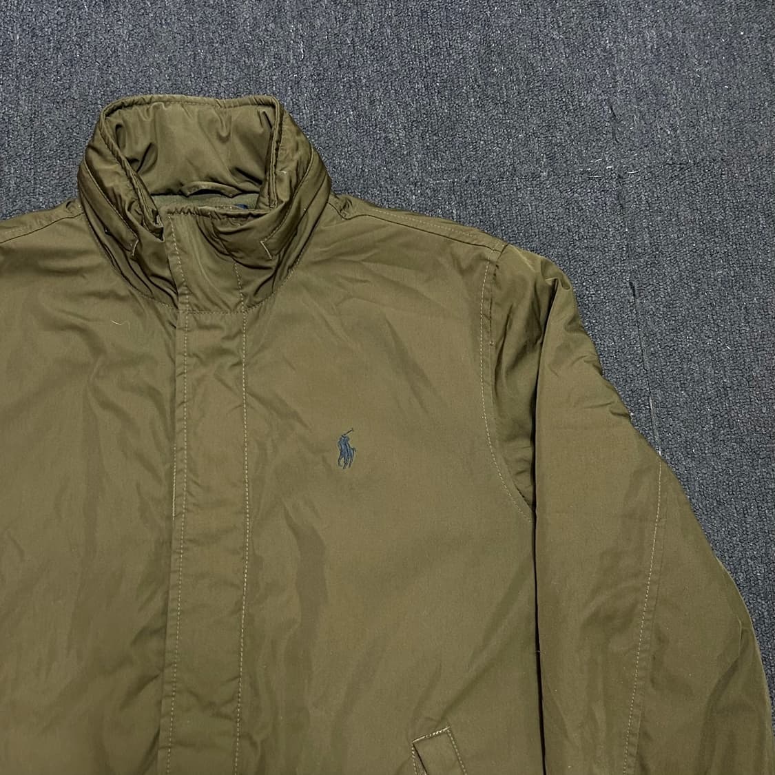 폴로 랄프로렌 카키 올리브 그린 폴리쉘 헤링턴 블루종 자켓 S 상품이미지3