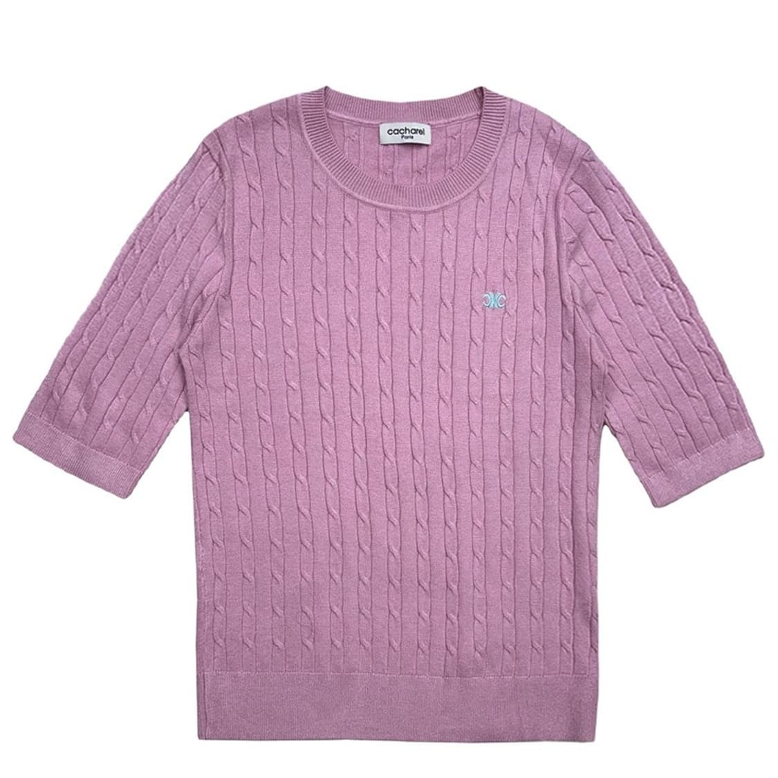 까사렐 핑크 꽈베기 반팔 니트 85 상품이미지1