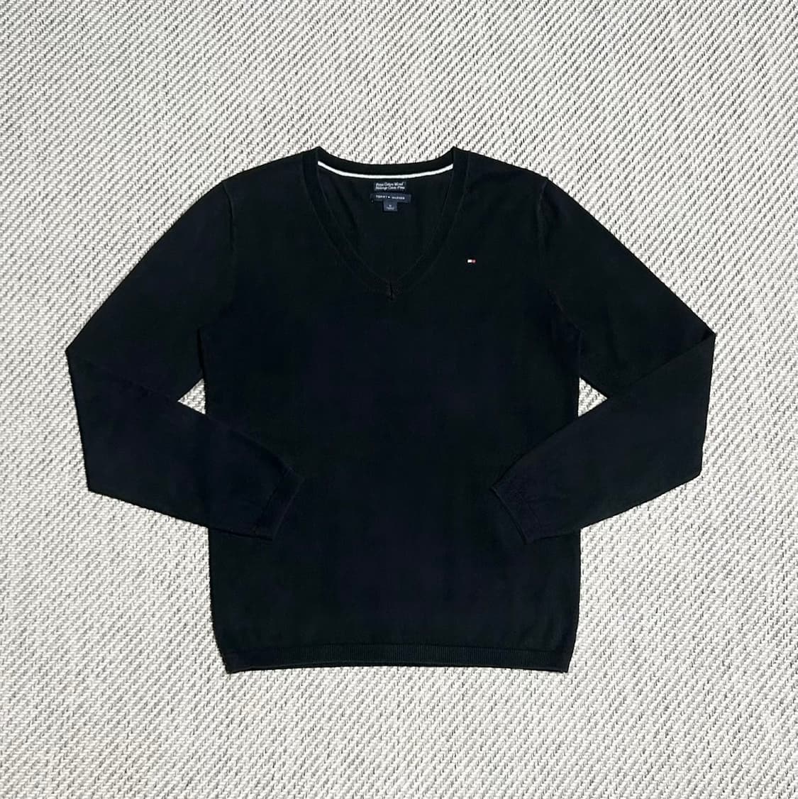 [M] Tommy 타미힐피거 우먼즈 피마코튼 브이넥 니트 상품이미지1