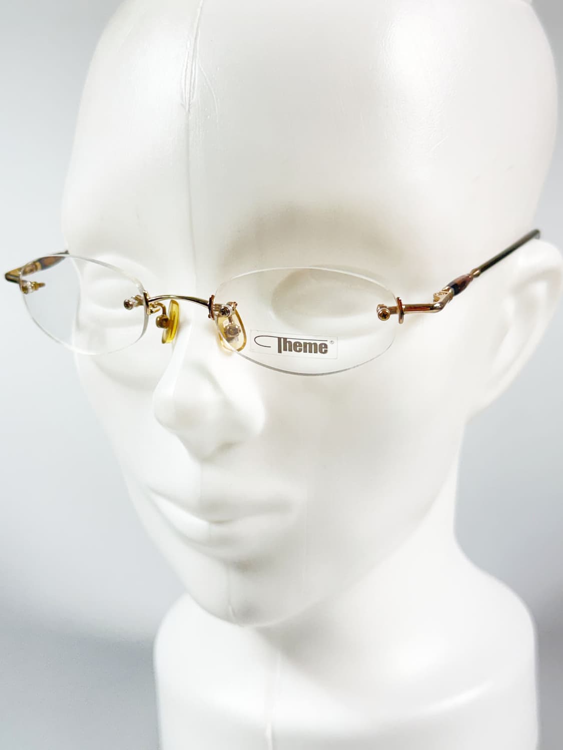 90s THEME 골드 오벌 무테 메탈 빈티지 안경 상품이미지8