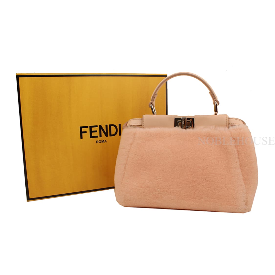 펜디 피카부 베이비핑크 양털 은장 미니 크로스백 상품이미지8