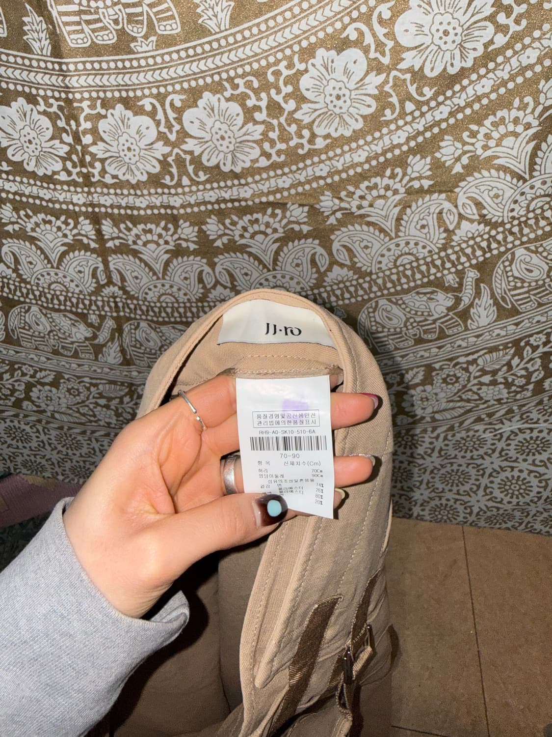 JJRO 빈티지 여성 코튼 랩스커트 상품이미지6