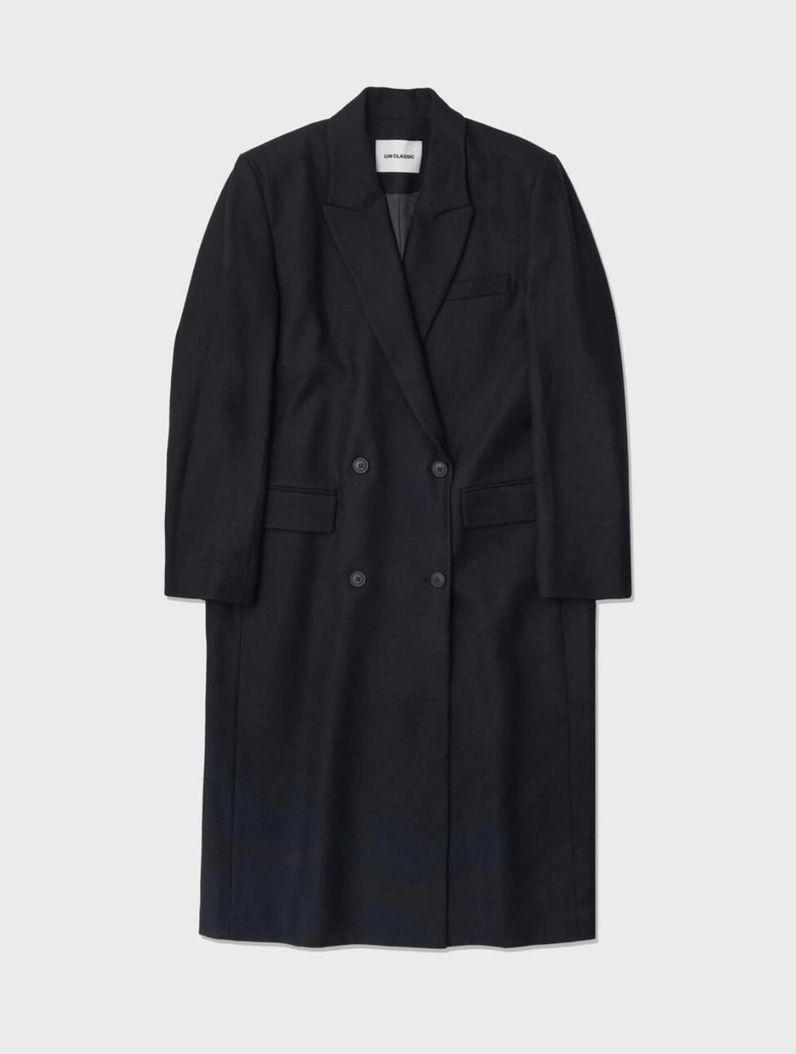 로우클래식 더블 롱코트 블랙 상품이미지4