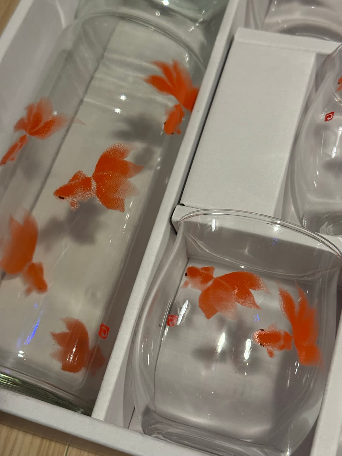 카타오카 츠루타로 금붕어 물병, 글라스 5p 미사용 상품이미지1