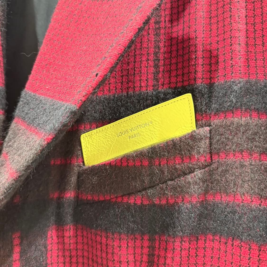(A+/52) / 루이비통 타탄 체크 오버 코트 자켓 레드 상품이미지3