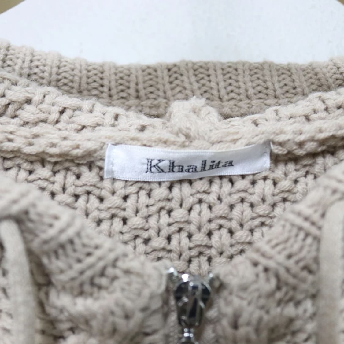 KHALITA 베이지 니트 후드 집업 60177 상품이미지7