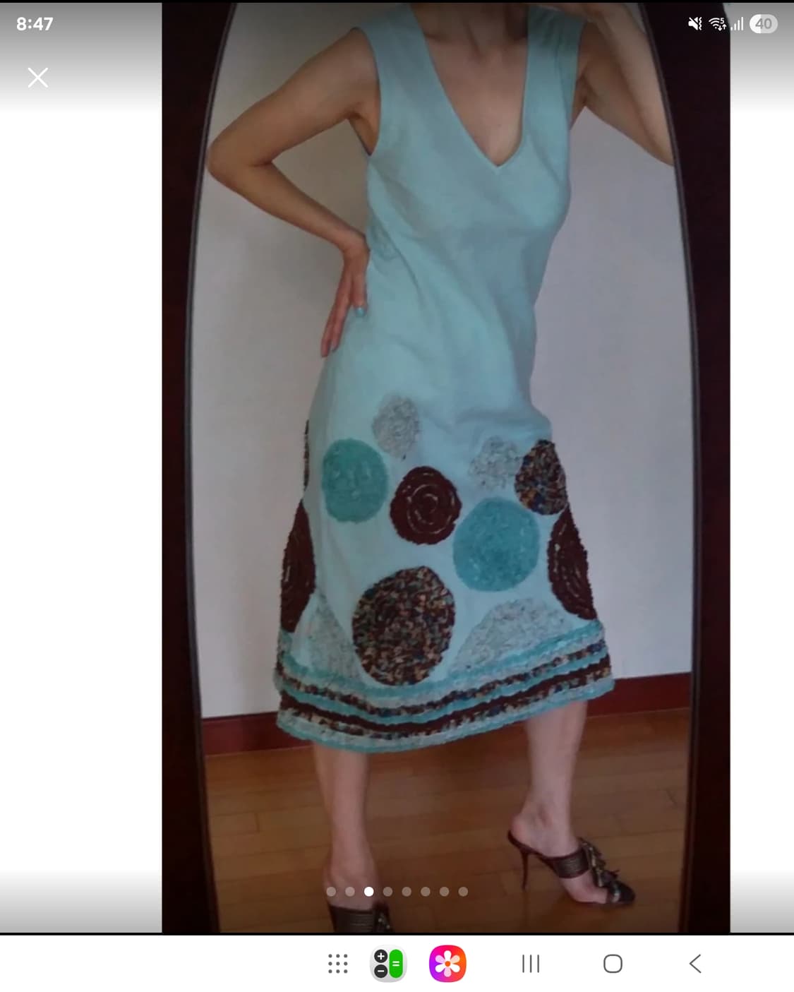 오일릴리  면 마 바이어스 컷 원피스 실크 아플리케  상품이미지3