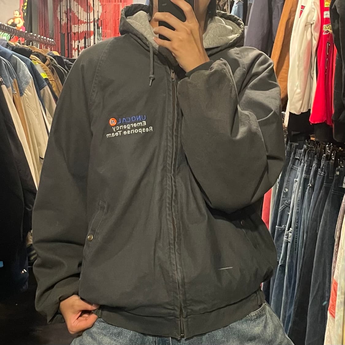 [IM] Vtg 차콜 후드 워크자켓 상품이미지2