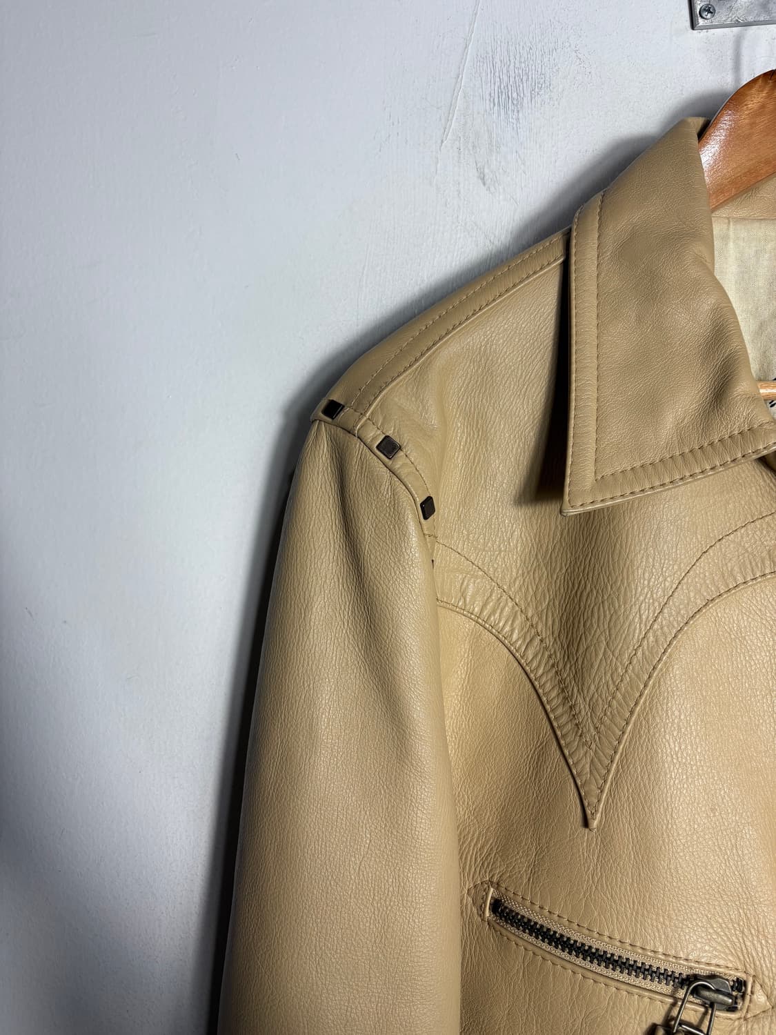 버카루 진 웨스턴 무드 가죽 자켓  상품이미지4