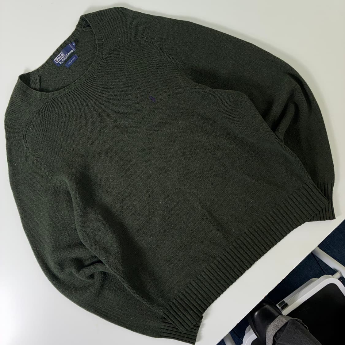 Polo 폴로 랄프로렌 90‘s 그린카키 라운드 니트 상품이미지2