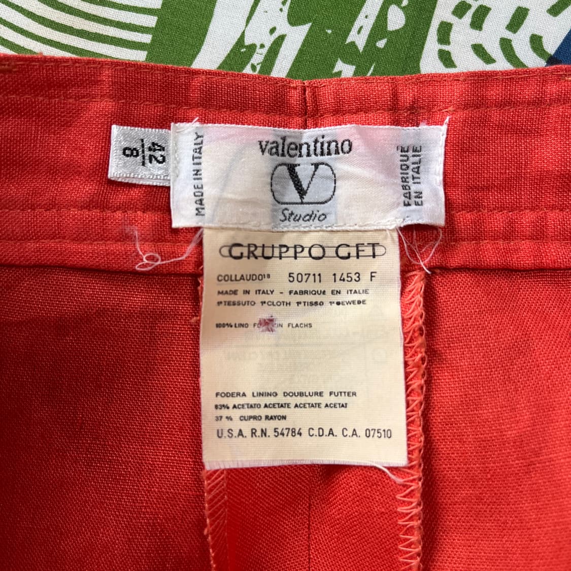 올드 발렌티노 Made in Italy 코랄 린넨 팬츠 상품이미지5