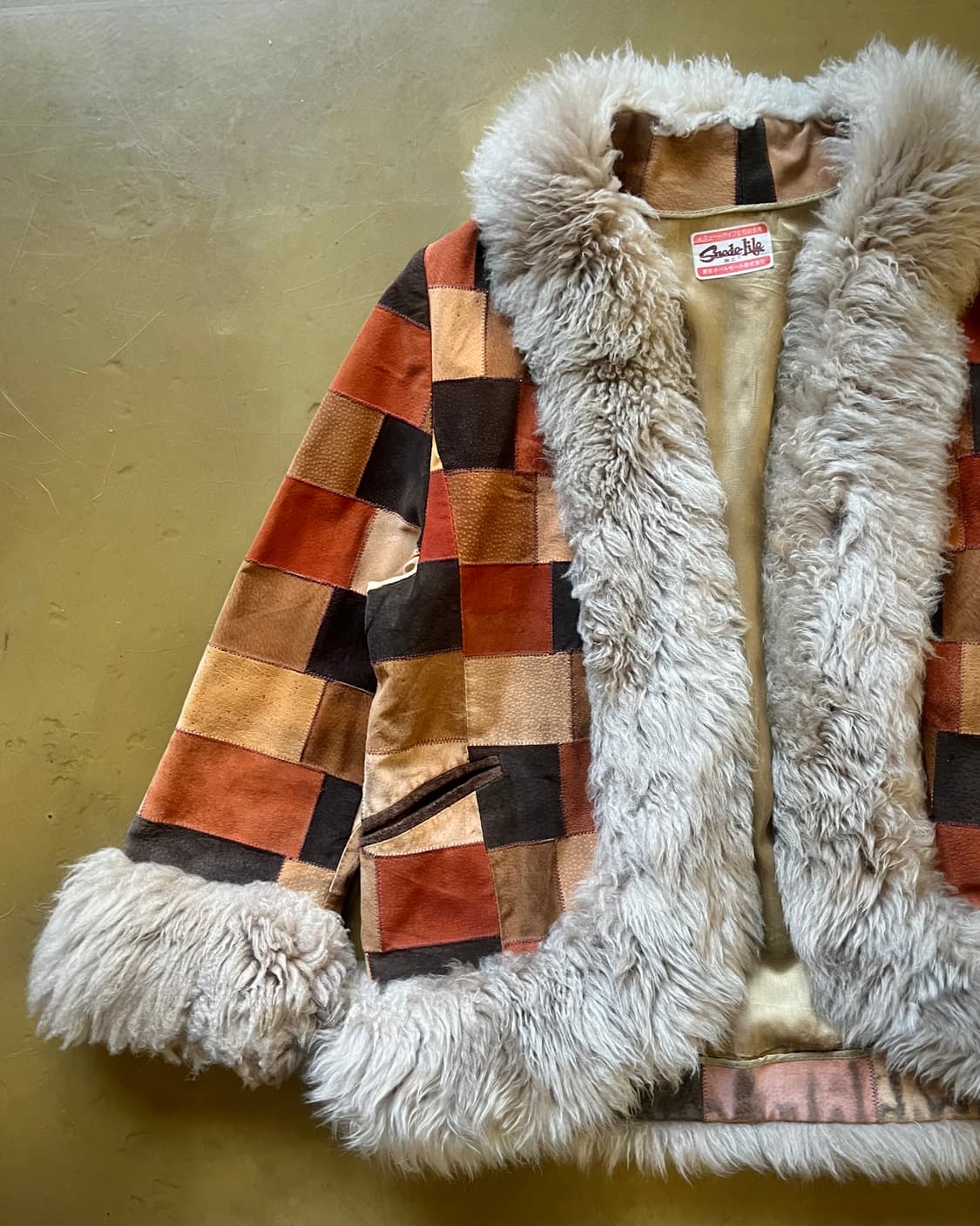 1970-80s Moon Bat Leather Lamb Fur JK 상품이미지5