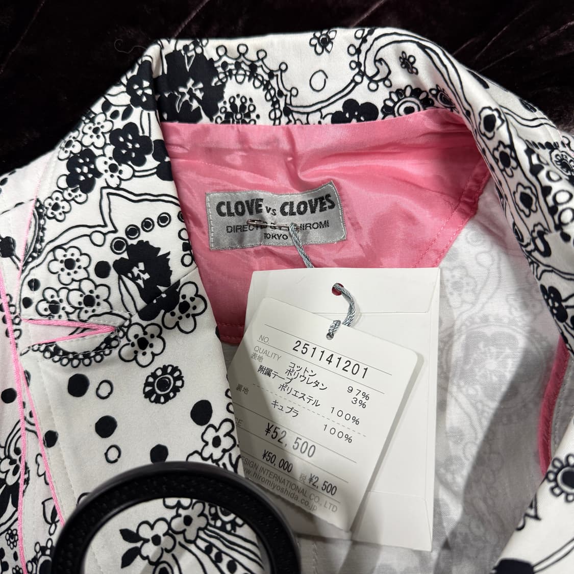 Clove vs Cloves 핑크 스티치 디테일 페이즐리 풀 패턴 자켓 상품이미지5