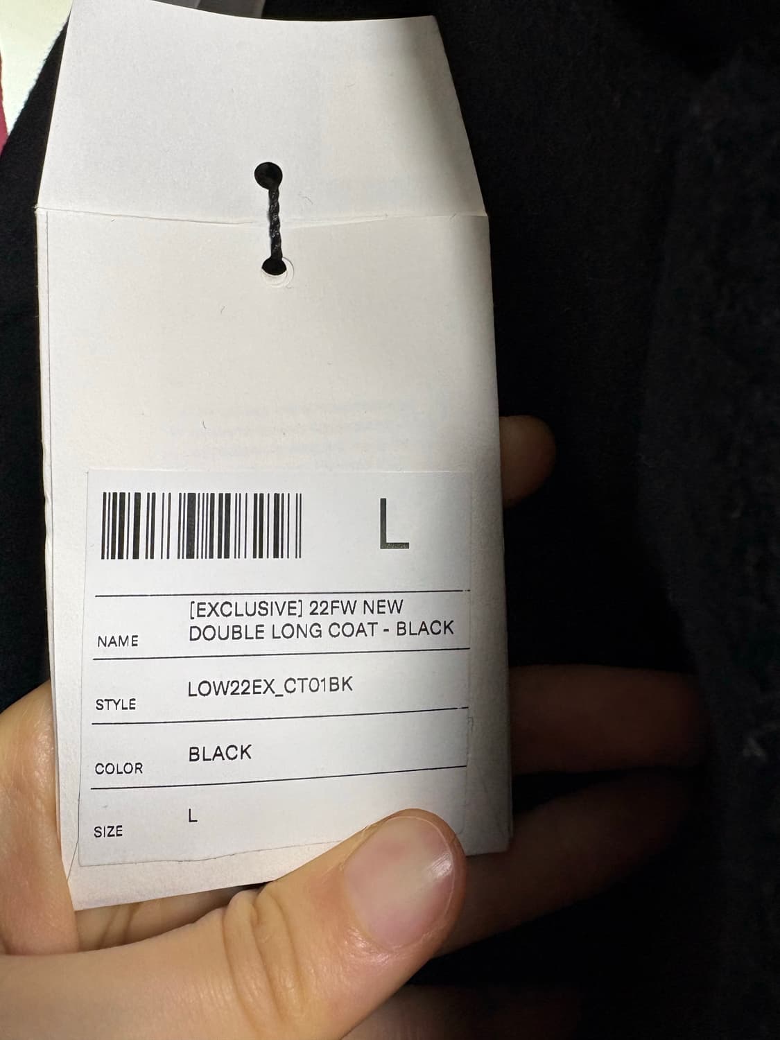 L)로우클래식 더블 롱코트 블랙 새상품 상품이미지3