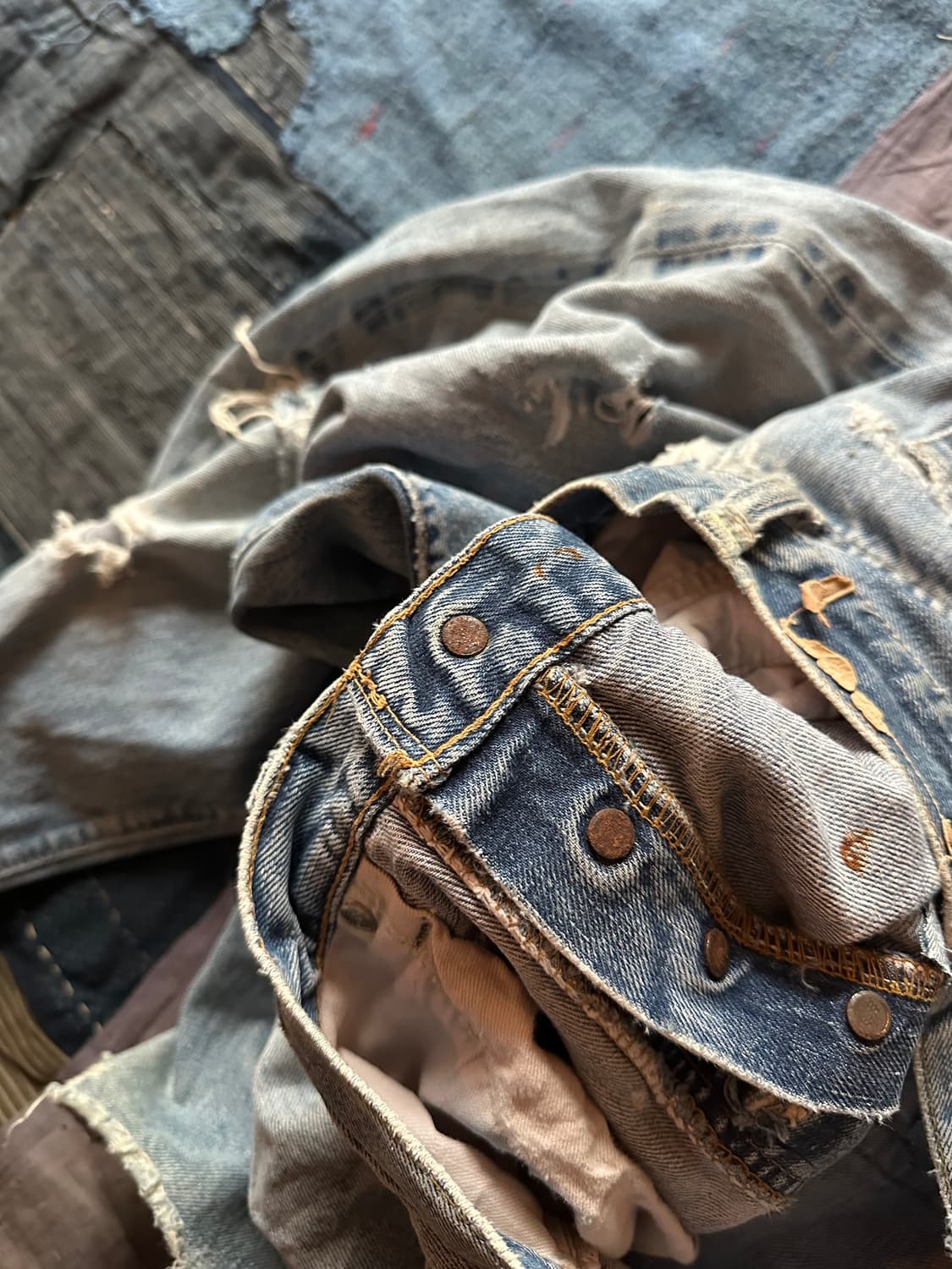 70s Levis 501 66전기 Distressed Denim Pant 상품이미지9