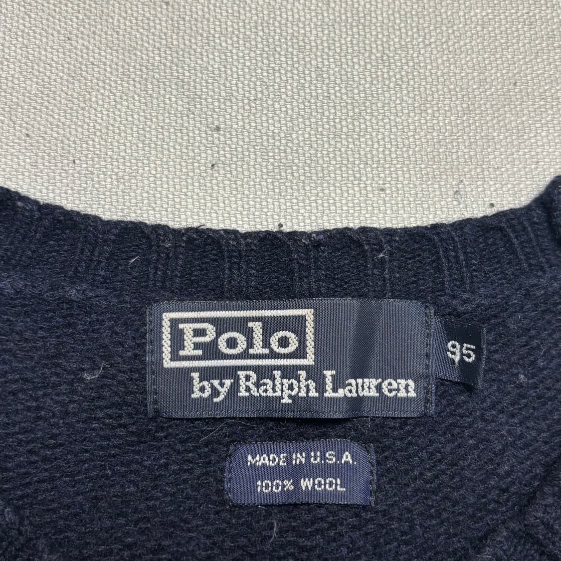 95 폴로랄프로렌 버건디 포니 울 네이비 니트 상품이미지4