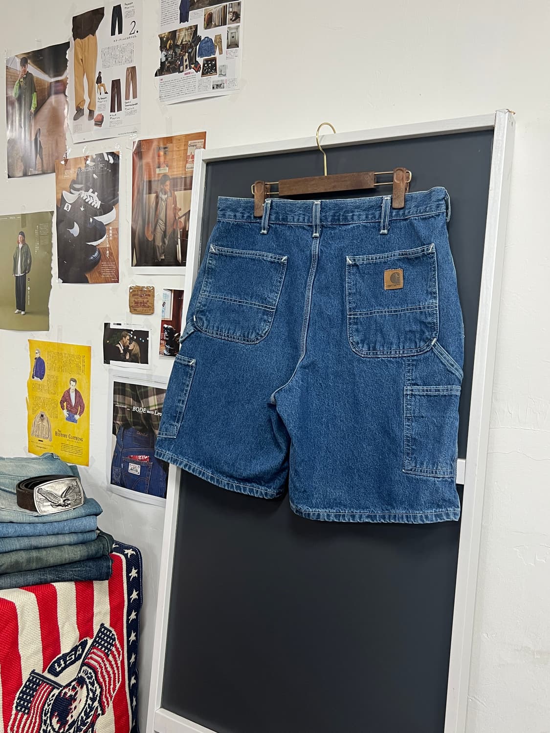 Carhartt 칼하트 워크웨어 카펜터 데님 하프 팬츠 상품이미지1